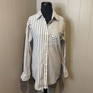 Solid & Striped Women’s Extra Small Cover Up Casual Button Down Shirt Stripes